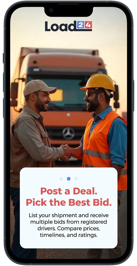 Load24 Cargo — post a deal, pick the best bid